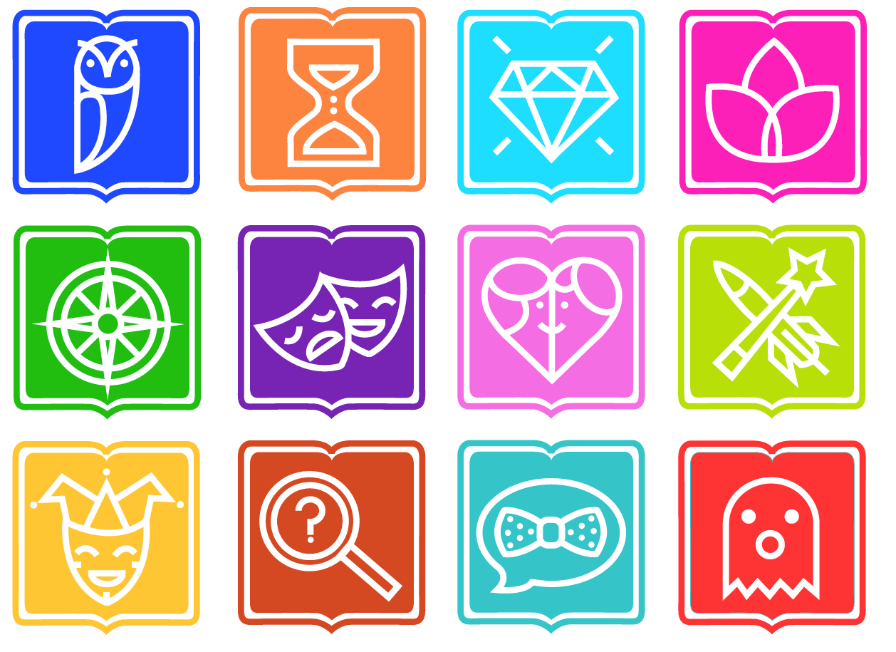 Eriginal Books commissioned these "Reader Icons" to represent the different types of target audiences available to market books in any genre