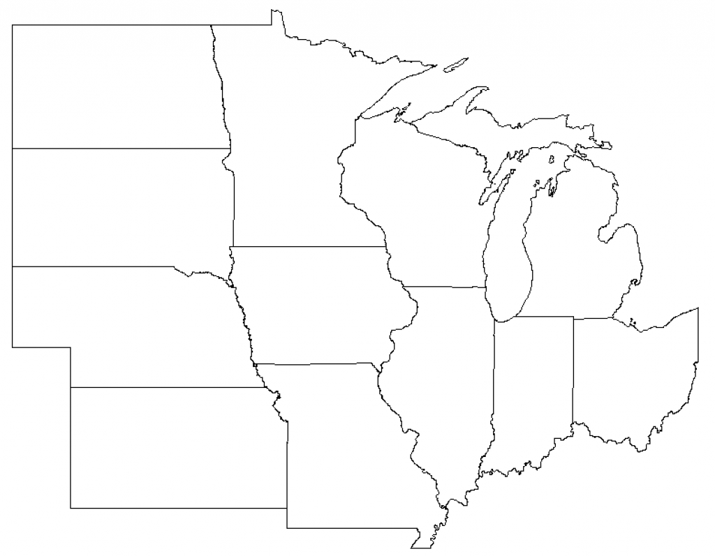 Blank Midwest Map Printable Easy Printable Templates Us Midwest Region Blank Map 