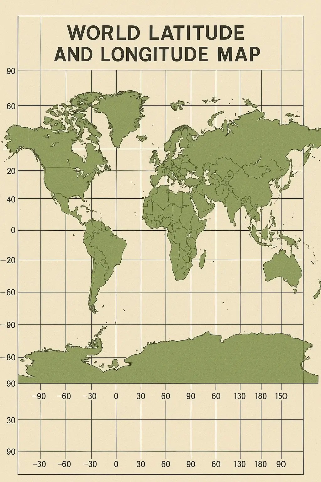 World Latitude And Longitude Map Global Grid System World Latitude Longitude Map 1.webp