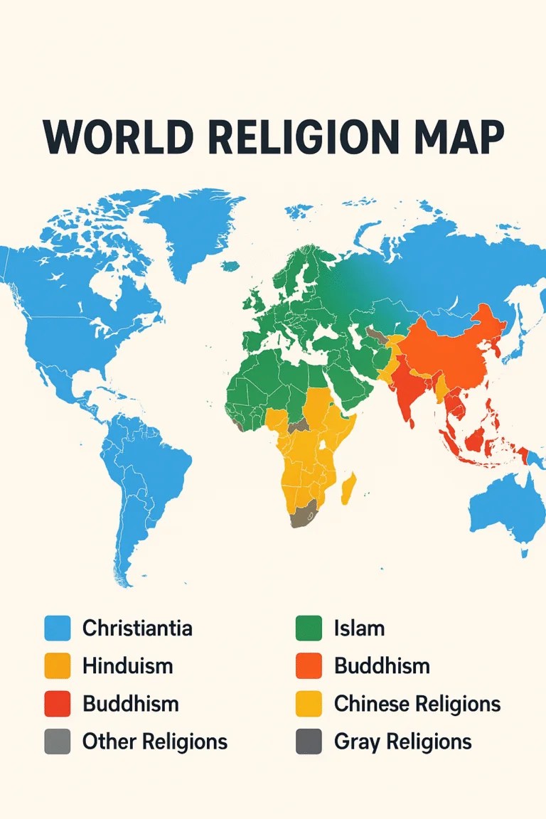 World Religion Map Faiths Across The Globe World Religion Map 768x1152 
