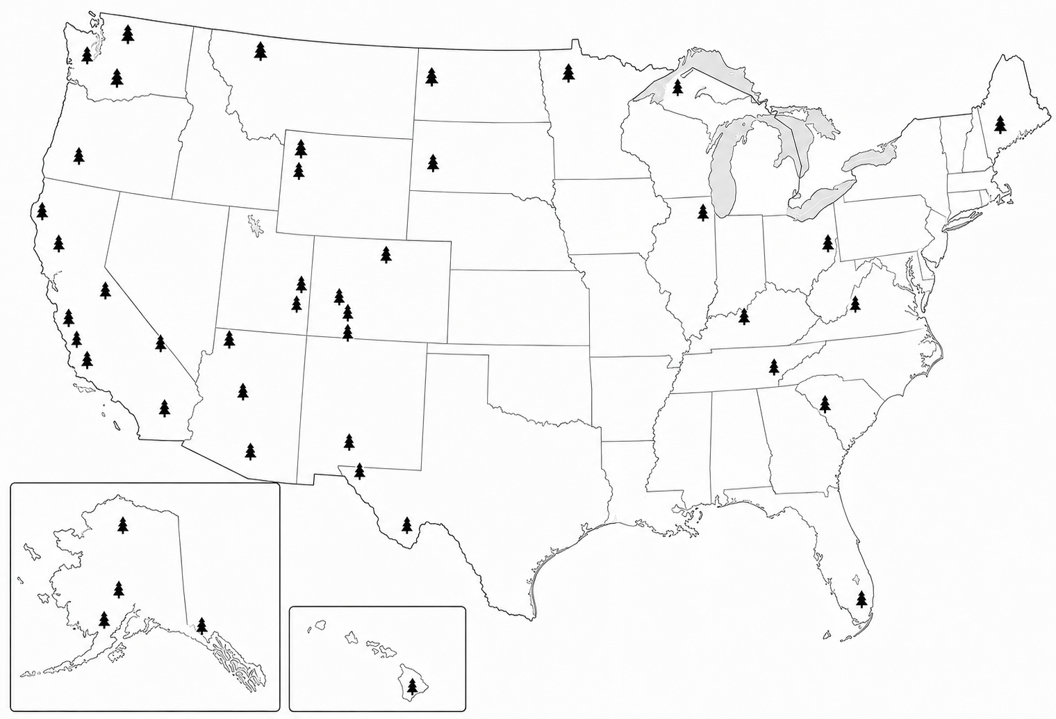 US National Parks Map PDF