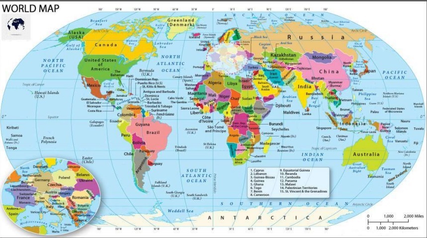 free printable labeled political world map with countries blank world map