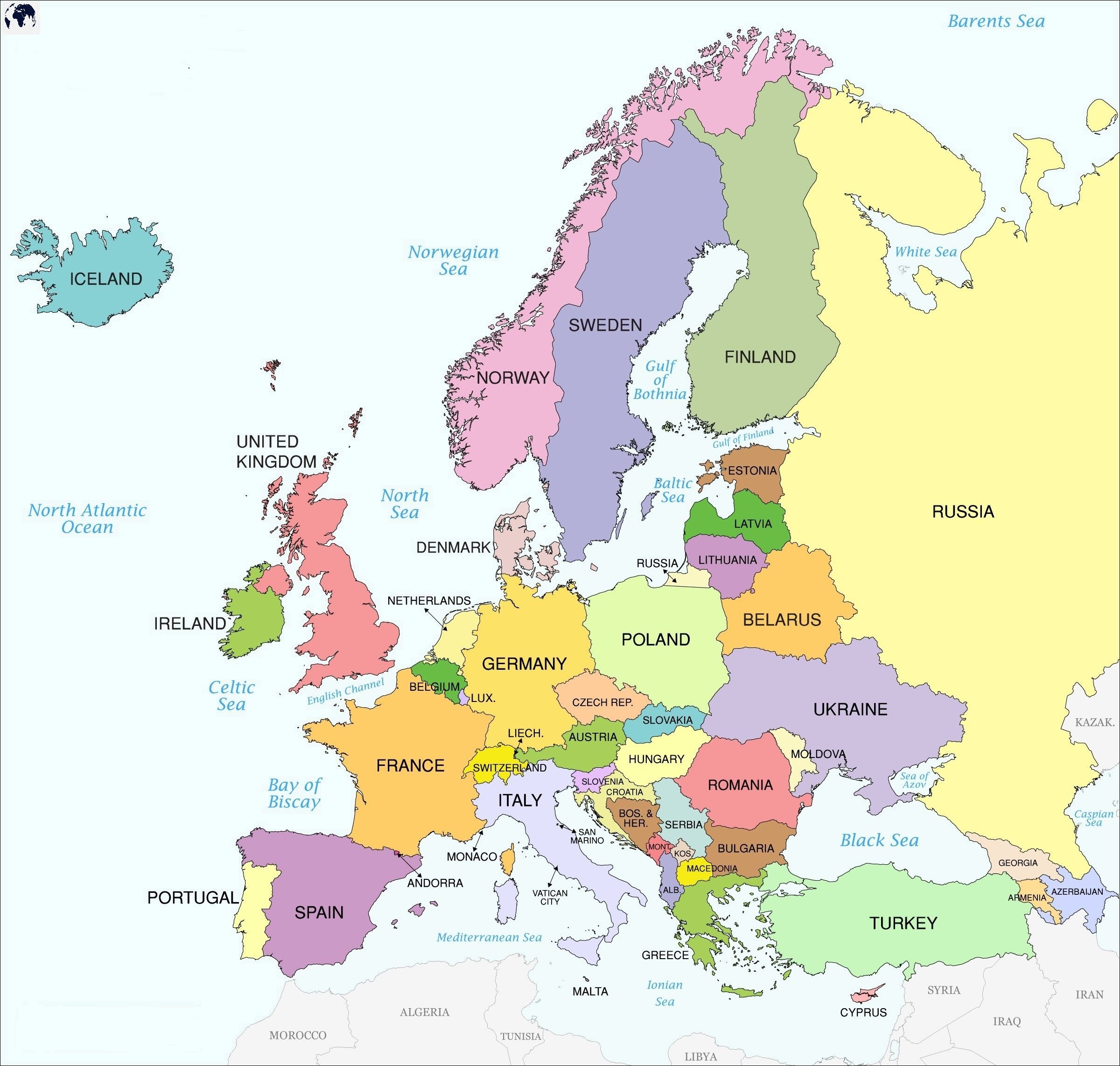 photo Europe Map Labeled English Channel blank world map