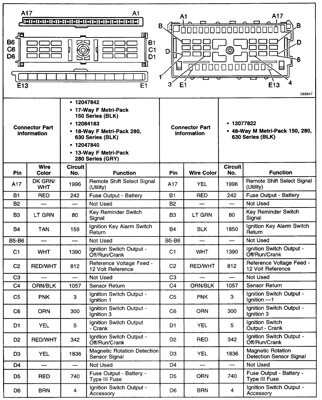 1996 Chevy Silverado Ignition Switch Diagram 44