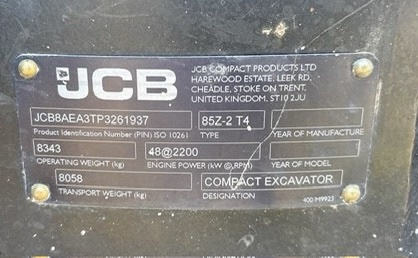 2023 JCB 85Z-2 Excavator