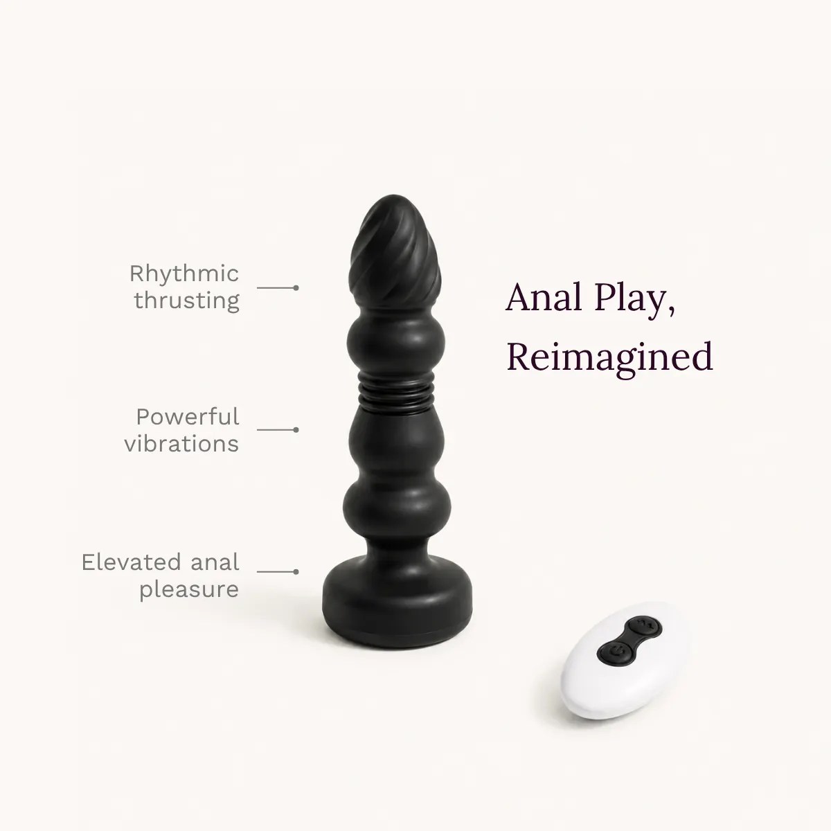 BeadThrust™ anal toy key features: rhythmic thrusting, powerful vibrations, elevated anal pleasure.