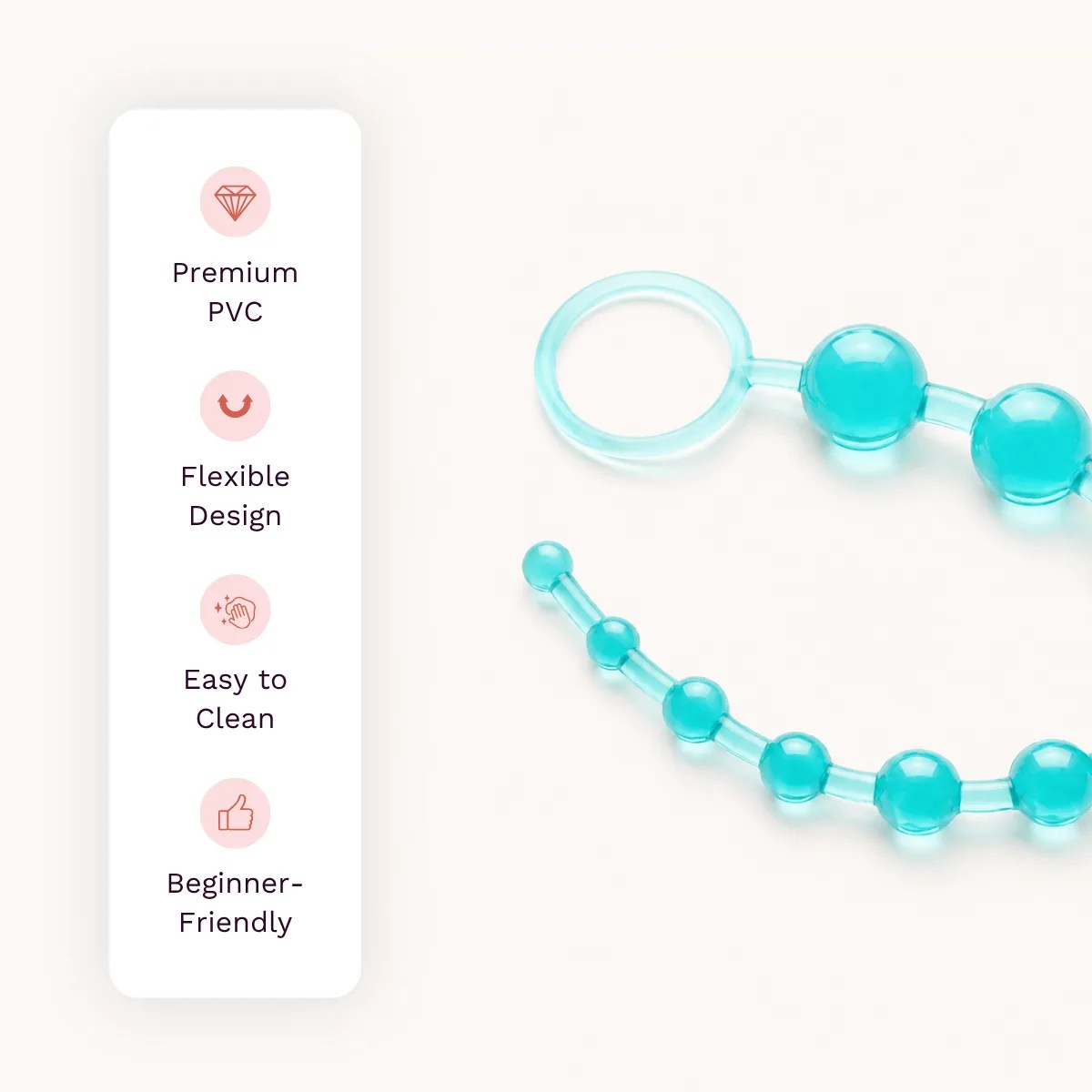 Climax Beads anal toy other details: premium pvc, flexible design, easy to clean, beginner-friendly.