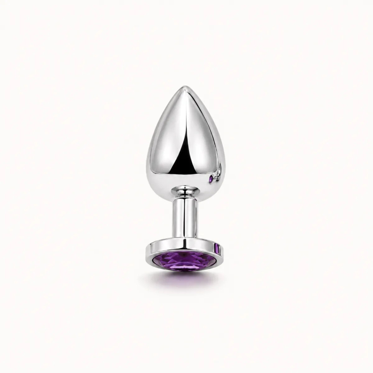 Iris Chrome anal toy tilted view.