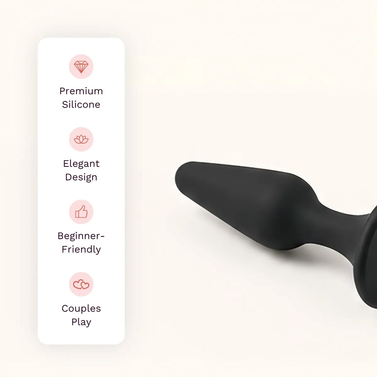 Midnight Spire anal toy other details: premium silicone, elegant design, beginner-friendly, couples play.