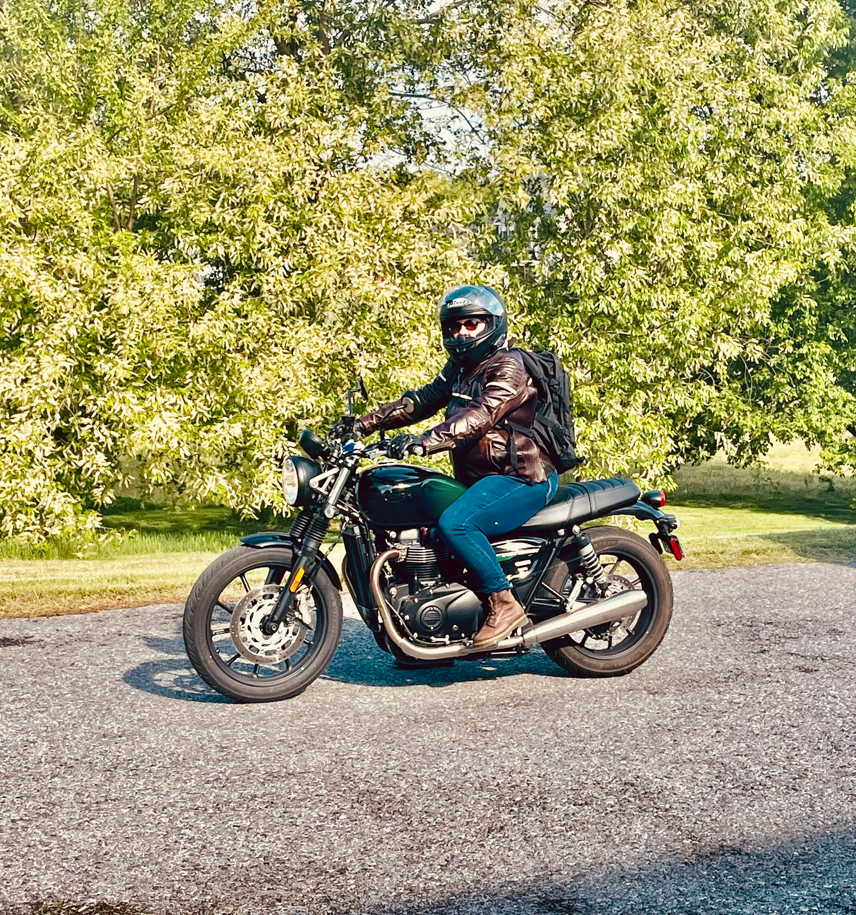 Motorcycle commuting on a Triumph