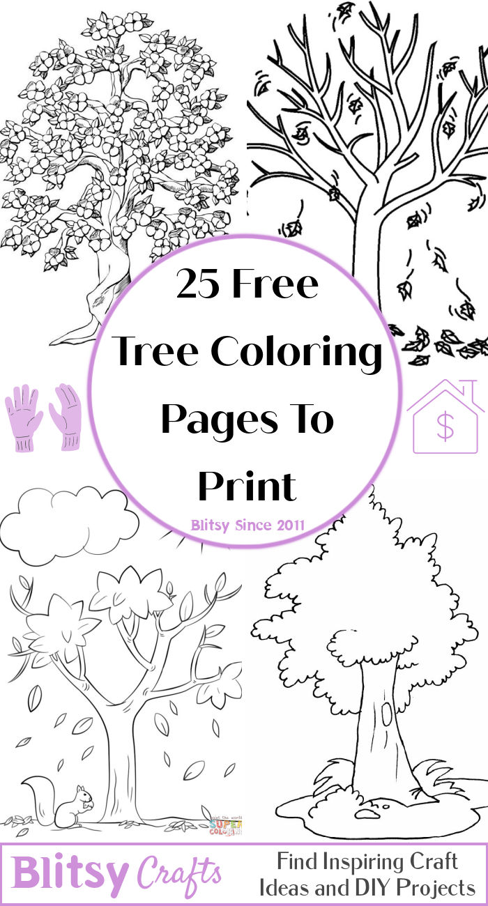 25 free tree coloring pages for kids and adults
