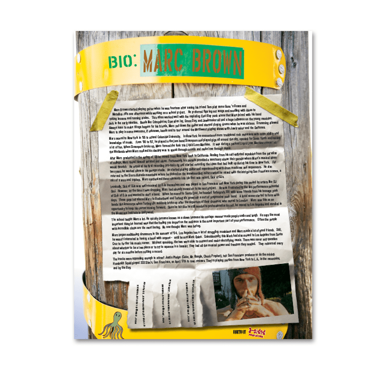 Music band one-sheet - back