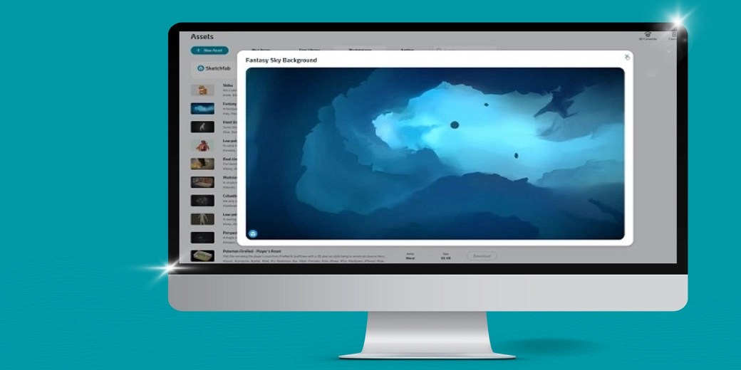 Sketchfab Integration - Elegant Geometric Picture - Desktop