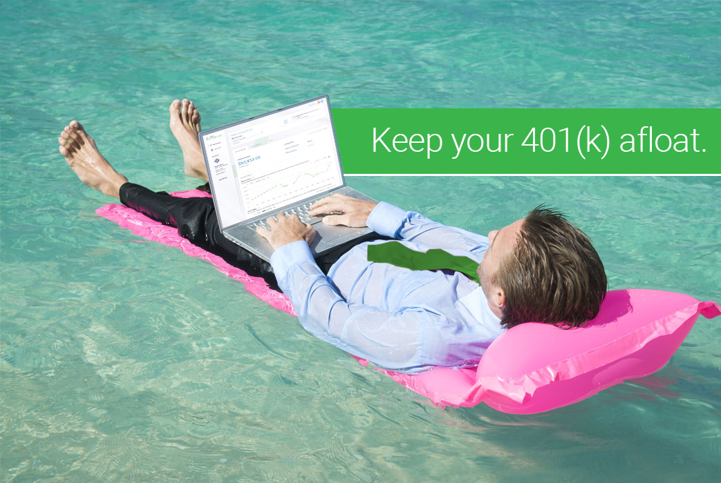 Man on 401(k) Optimizer Floaty