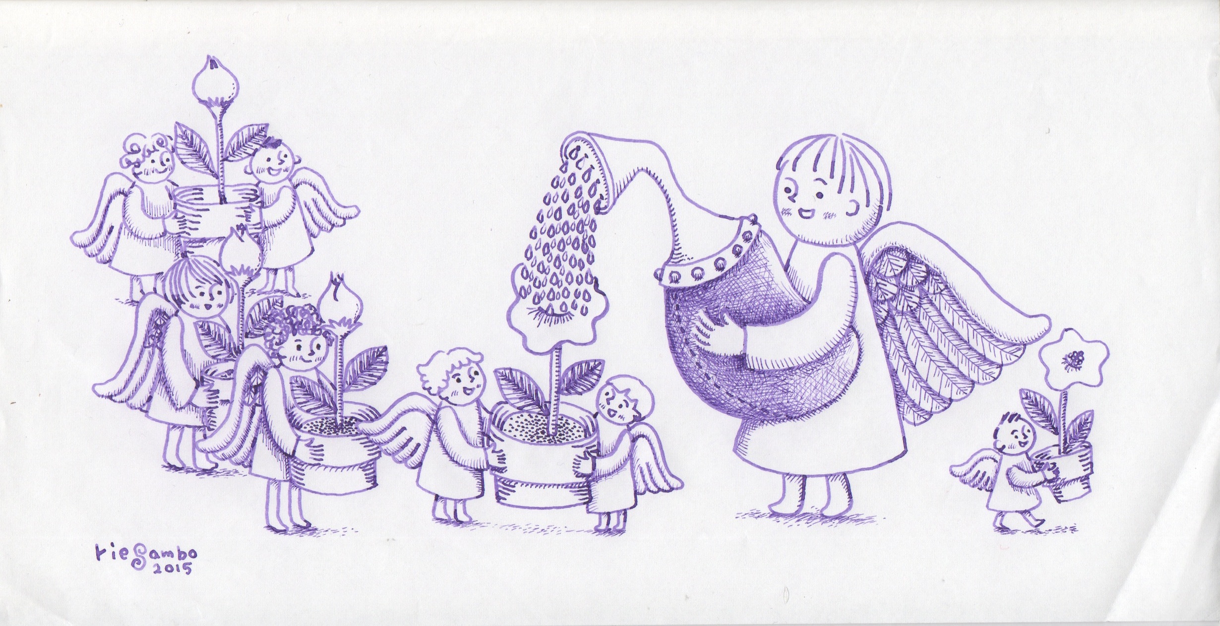 working angels #1 watering