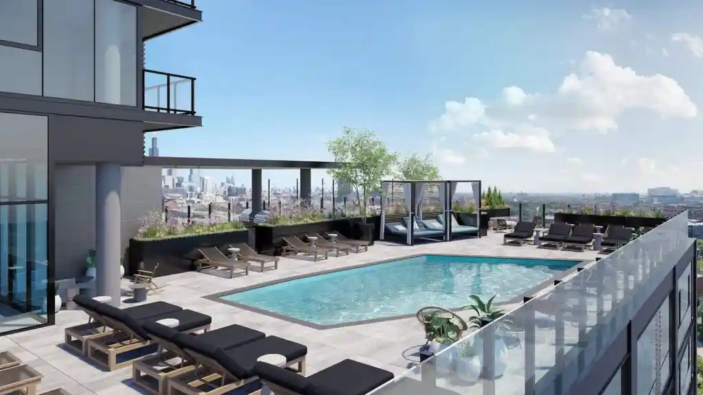 Rooftop Pool at Parq Fulton with City Views