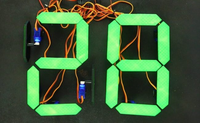 Mechanical 7-segment Display Made With Micro Servos And An Arduino Mega ...