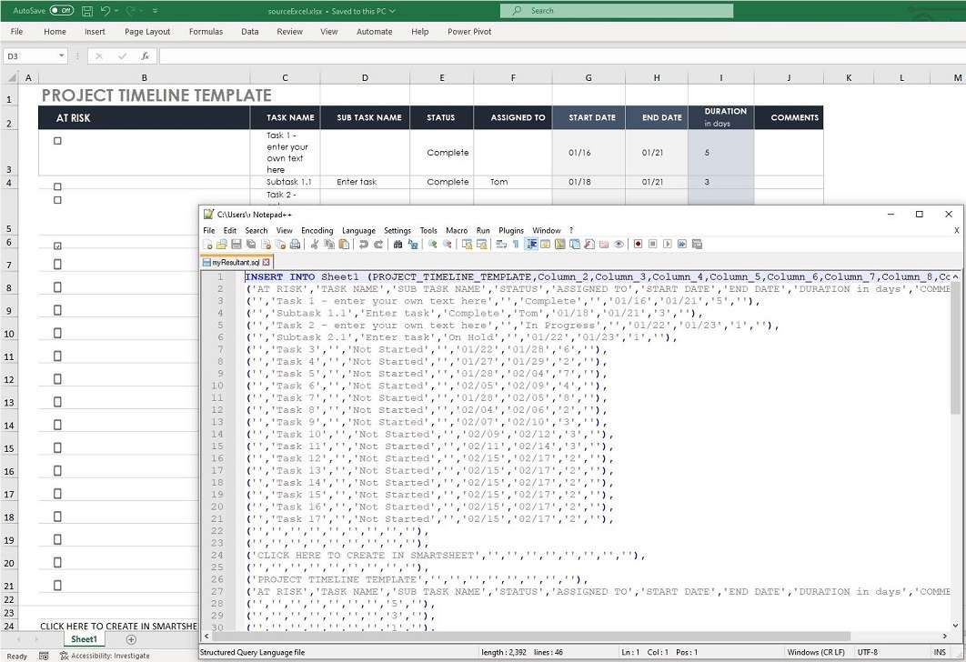 XLS To SQL In Java | Excel To SQL Converter | XLSX To SQL