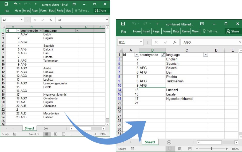 Filter Blank Cells In Excel Using C - Colorful Arts - Classic Retina Collection