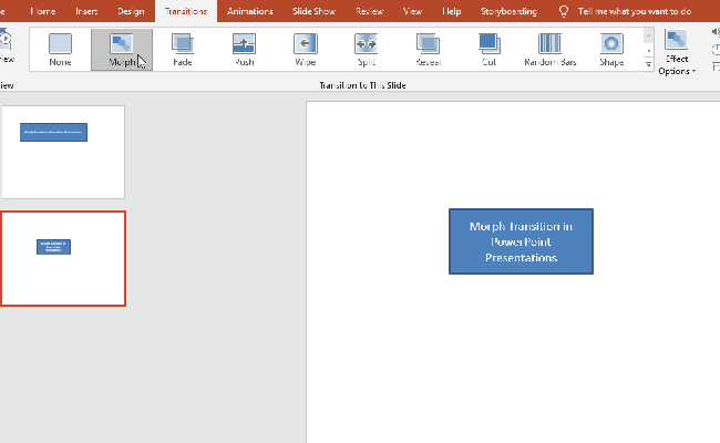 What Is The Morph Transition In PowerPoint | Add Morph Transition In Slide