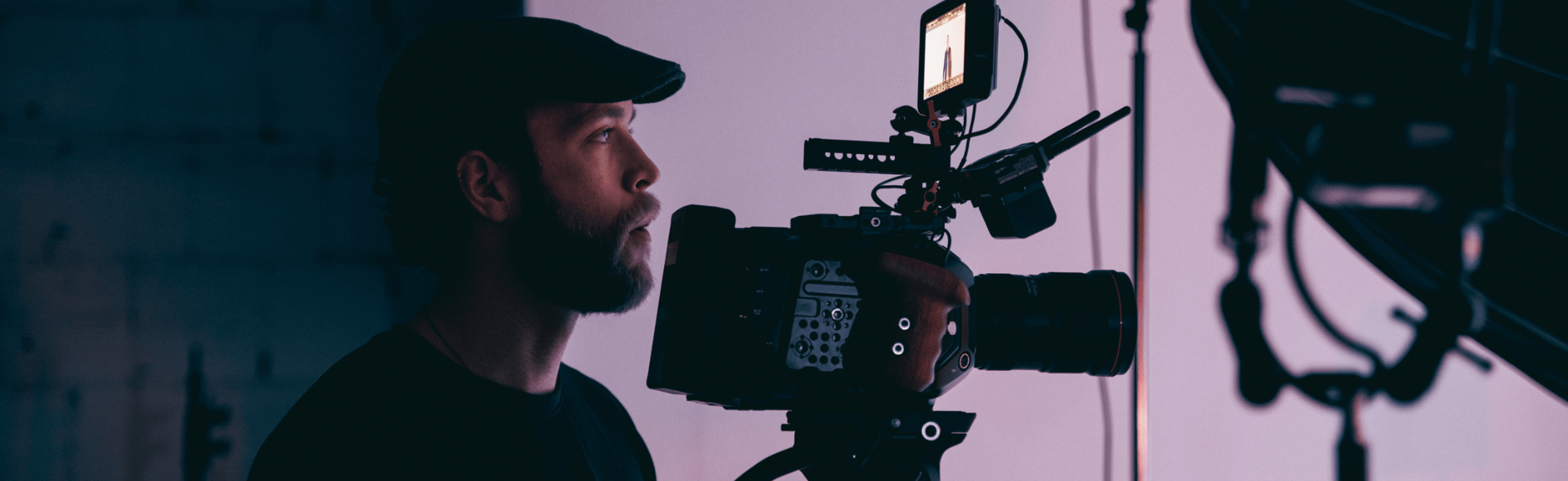 man filming