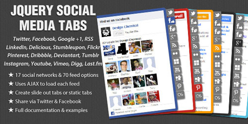 Plugin jQuery para añadir botones de redes sociales: jQuery Social Media Tabs
