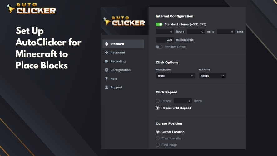 AutoClicker For Minecraft Safe Setup And Responsible Use AutoClicker Set Up AutoClicker For Minecraft To Place Blocks 