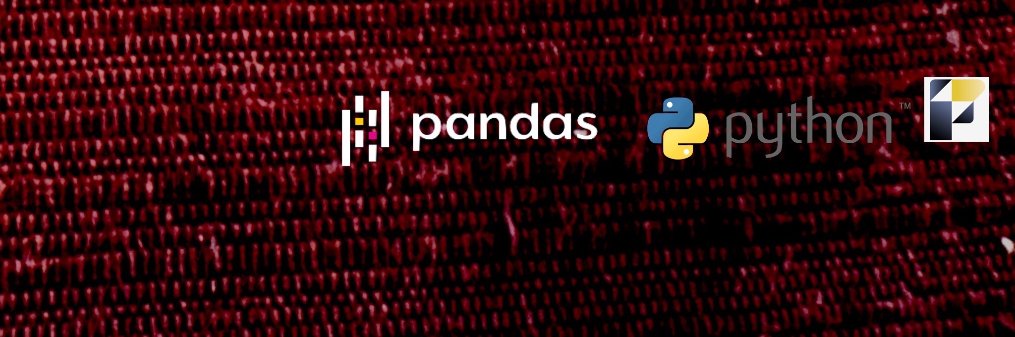 pandas logo and Python logo over dark background