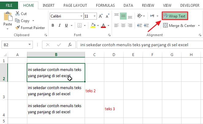 Fungsi Tombol Wrap Text di Excel | Excel Pemula