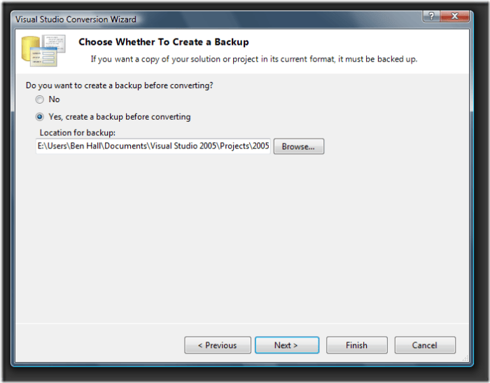 Upgrading a project from Visual Studio 2005 to Visual Studio 2008 | Ben ...