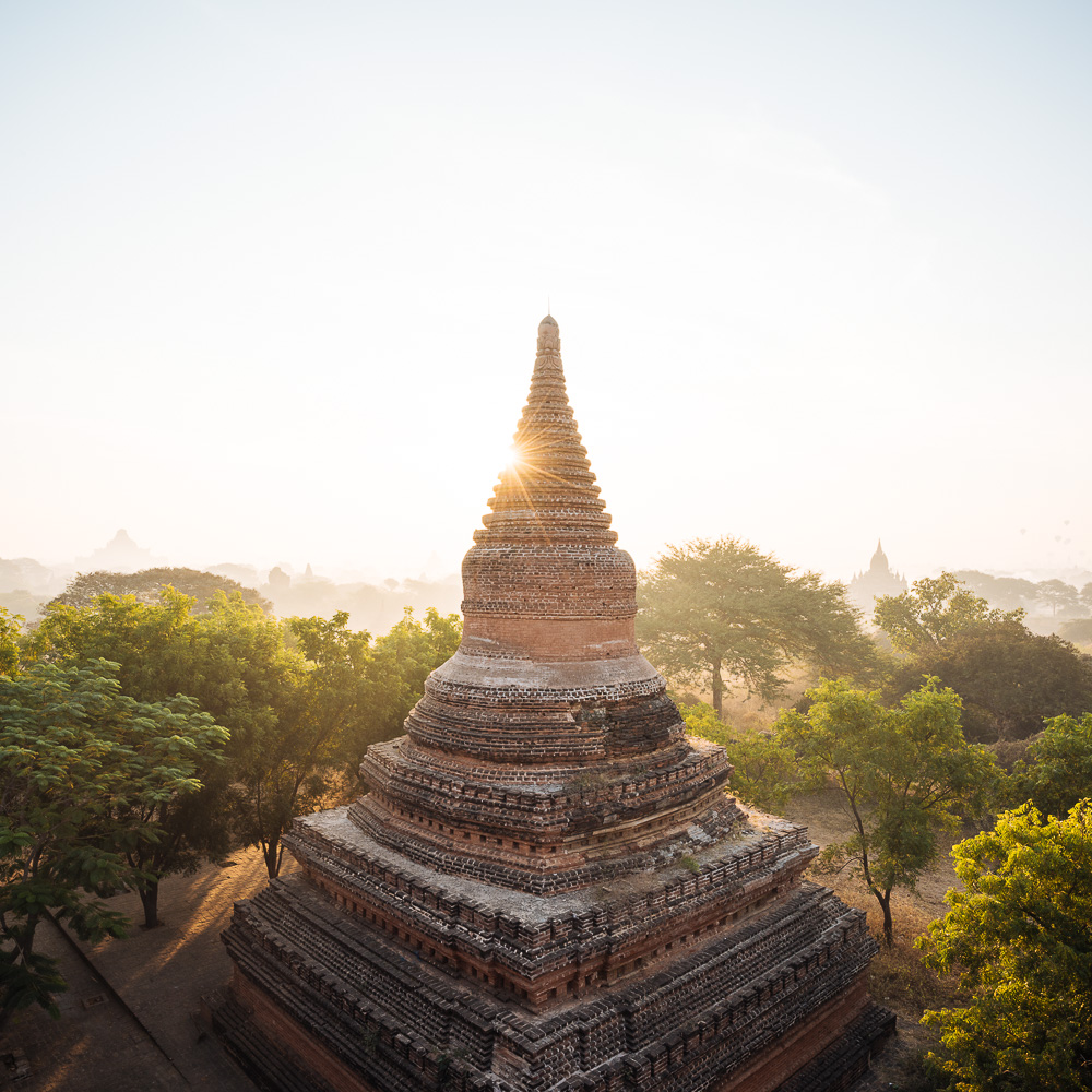 View of Temples at dawn, Bagan, Mandalay Region, Myanmar