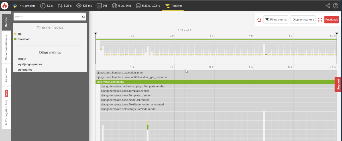 Analyzing Python Profiles with the Blackfire Timeline - Blackfire.io Le ...