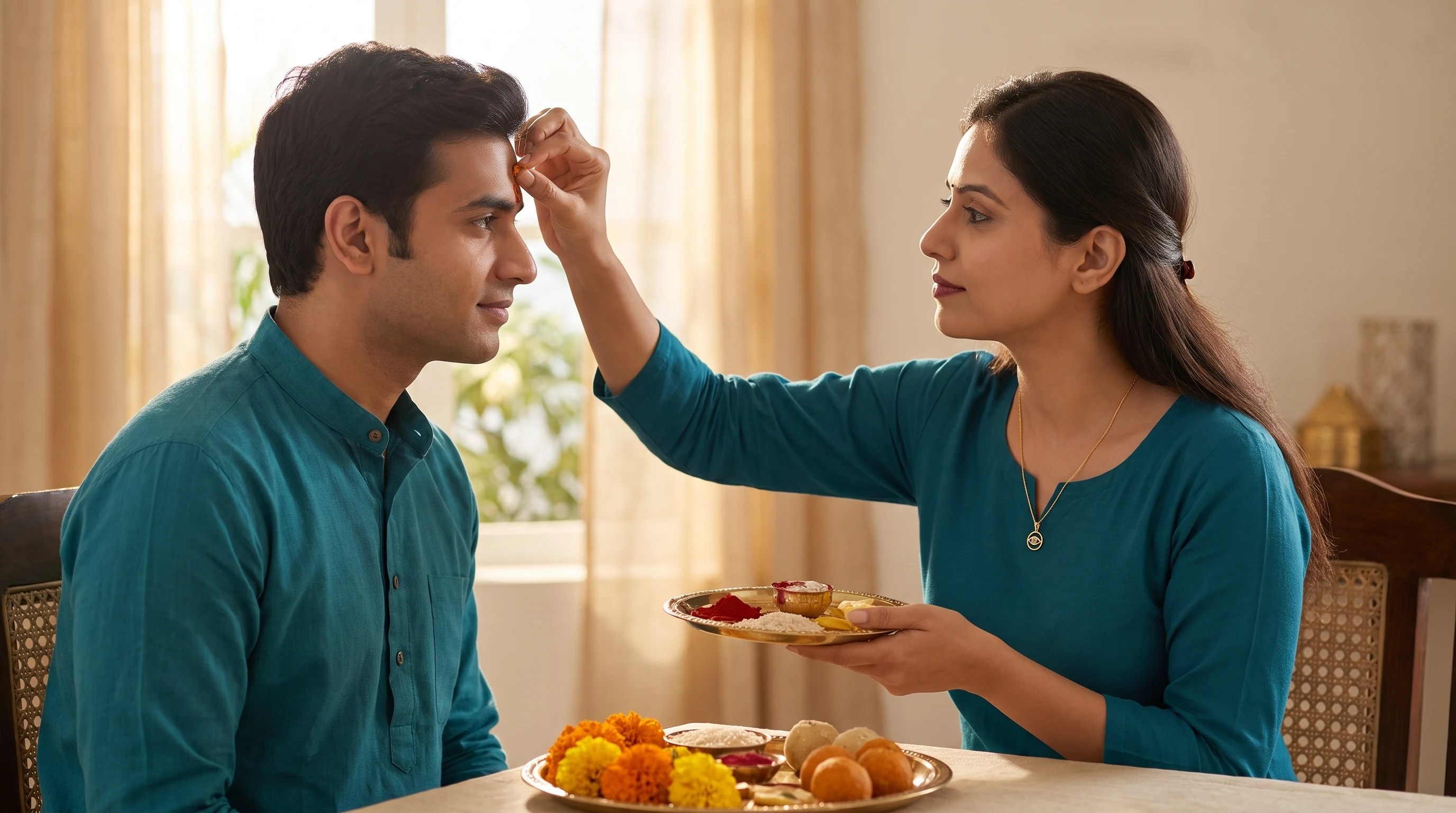 Bhai Dooj messages for 2026 with The Ixea Evil Eye Pendant