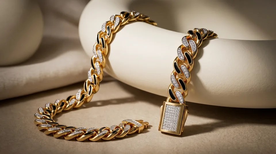 cuban chain 2026 gift idea: The Ruan Cuban Diamond Chain in fine gold from BlueStone