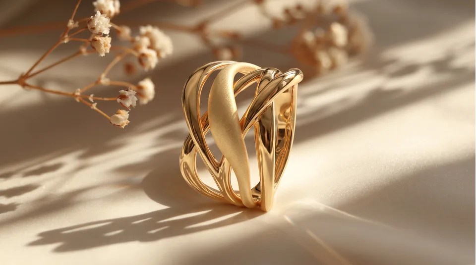 Stackable rings 2026 design: The Haily Ring in 18k fine gold from BlueStone
