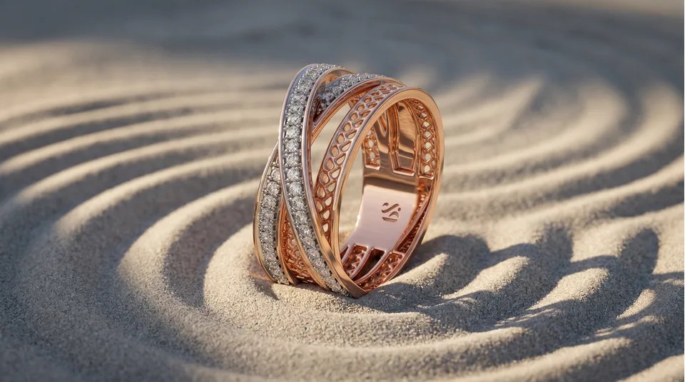 Stackable rings 2026 design: The Le Sommet Ring in 18k fine gold from BlueStone