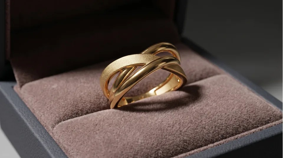 Stackable rings 2026 design: The Luvee Highway Ring in 18k fine gold from BlueStone