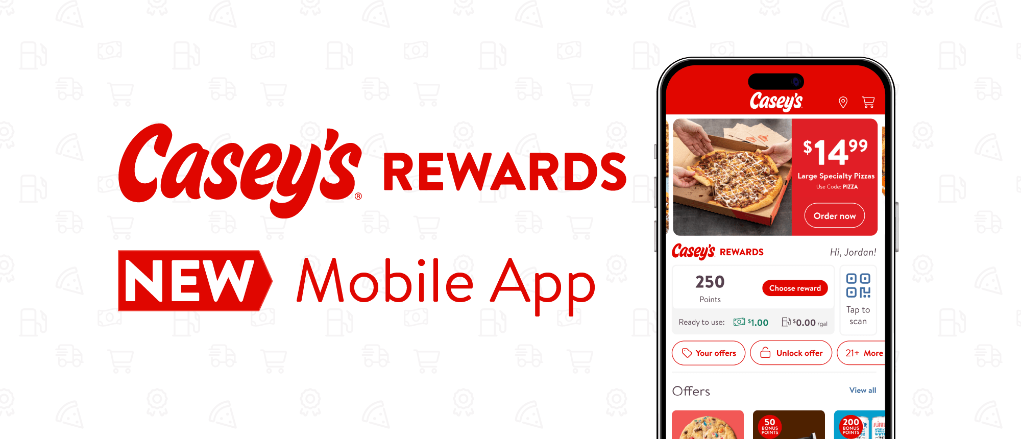Check out casey's rewards refreshed mobile app!