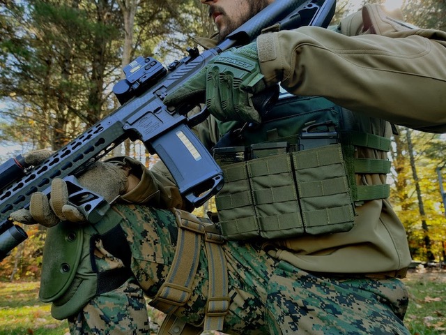 AR-15 on Military Vest and Gear