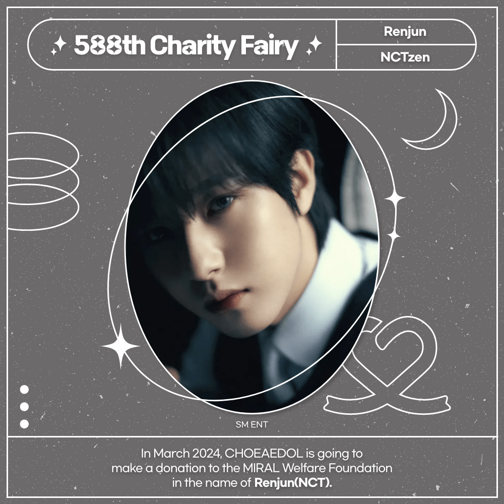 NCT Renjun is CHOEAEDOL's 588th Charity Fairy