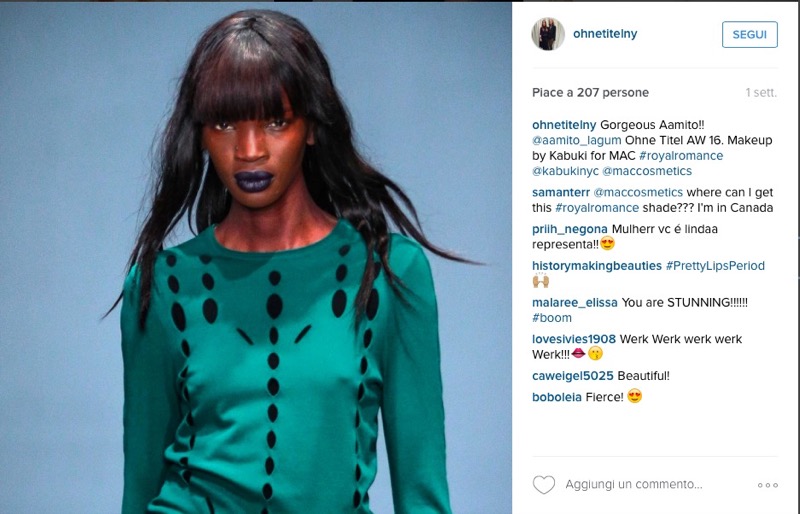 ClioMakeUp-mac-razzismo-fashion-week-Aamito-lagum-uganda-labbra-modella-nera-instagram--5