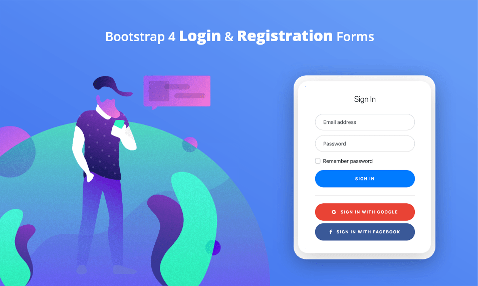 Top 6 Bootstrap 4 login and registration forms
