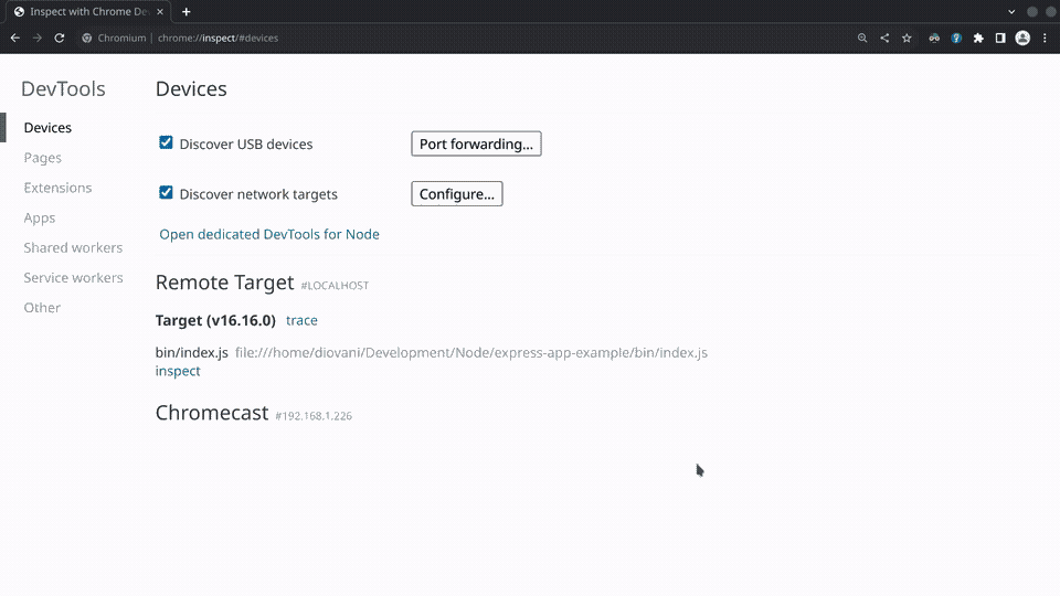 chrome web tools example