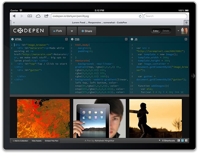 Introducing The Mobile Editor Codepen - Premium Dark Photo Gallery - Ultra HD