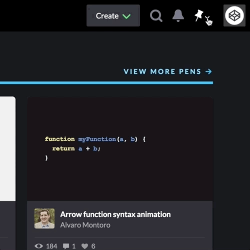 New Pinned Items Ui Codepen Blog - Classic Dark Design - High Resolution
