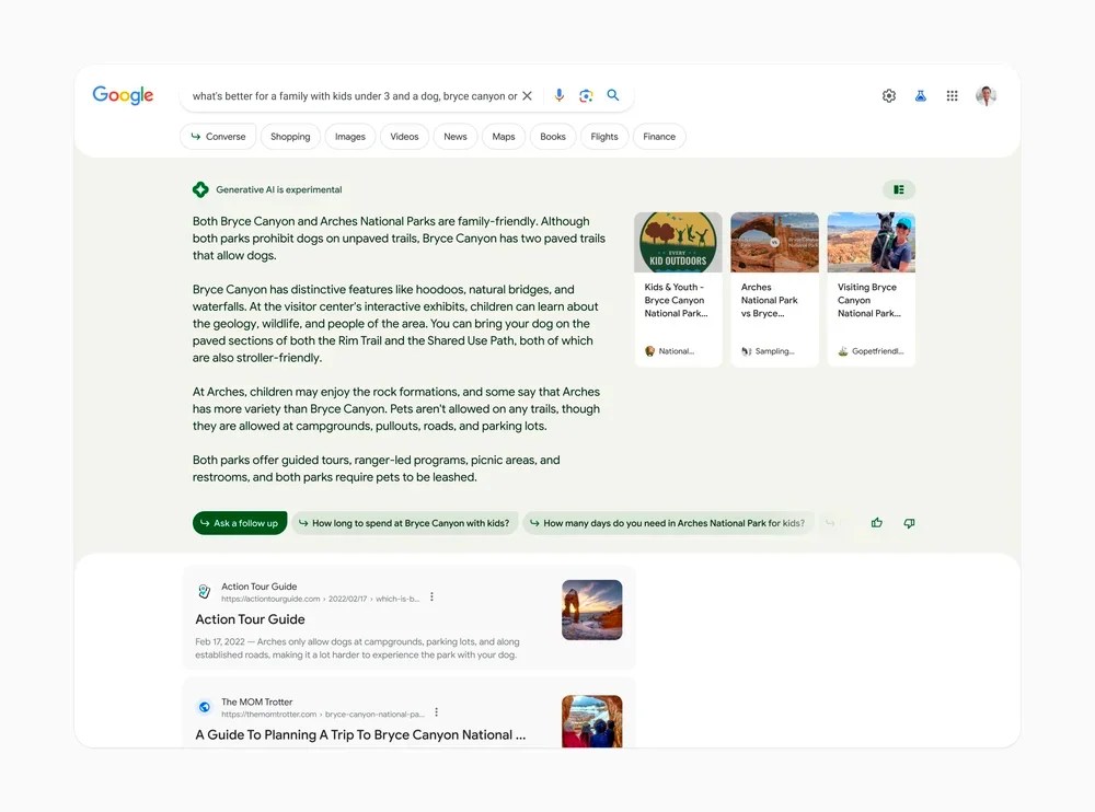 Google 搜尋生成體驗 SGE