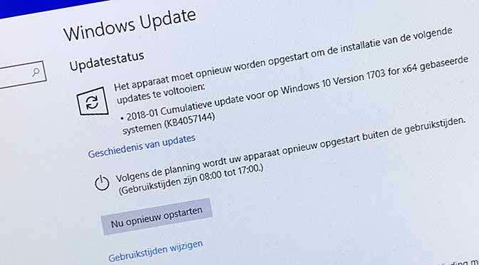 Weer gepushte Windows 10 update