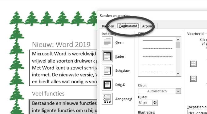 paginarand aanbrengen in Word