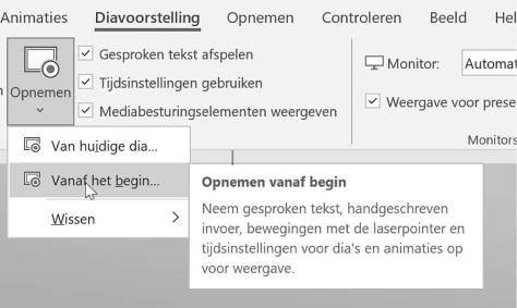 diashow opnemen in PowerPoint