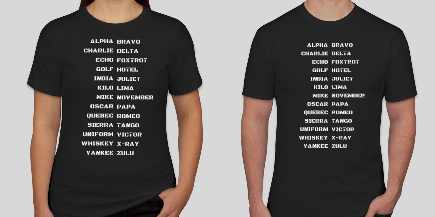 Useful for spelling words and names over the phone. Custom Military Alphabet T Shirt Ideas Custom Ink